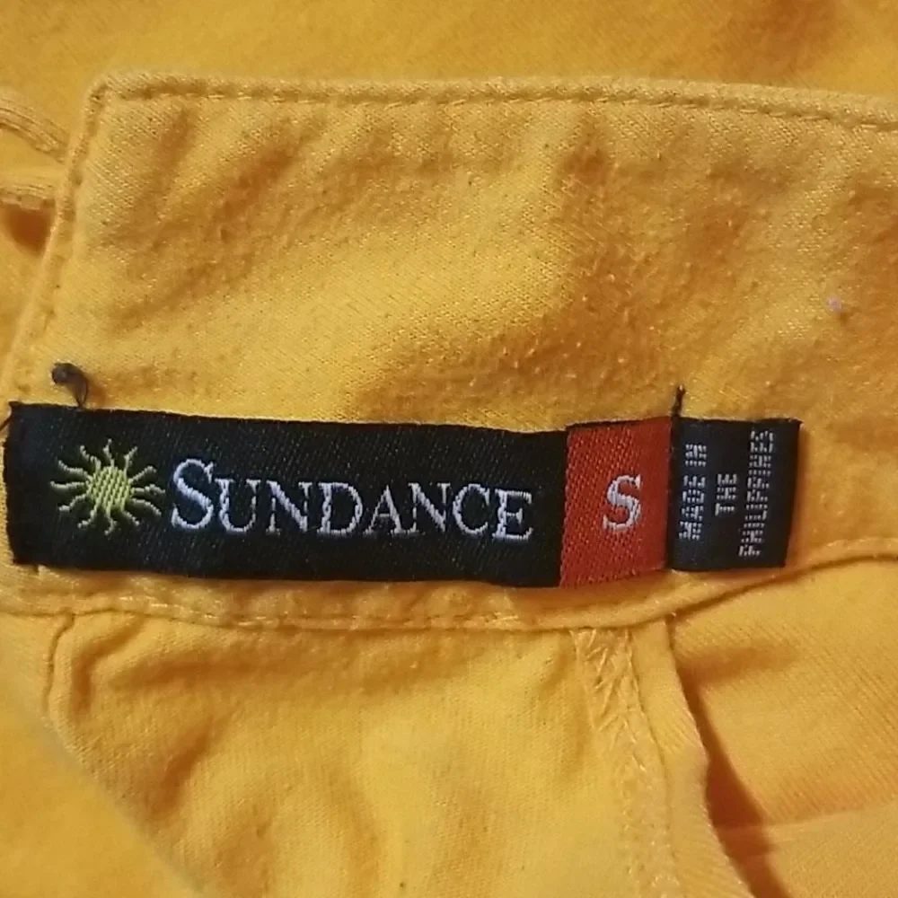Sundance Yellow Halter Boho Thai Mod Mini Dress Sm‎